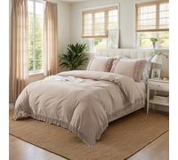 Brandream Boho Full Size Camel Taupe 3Pcs Duvet Cover Set (1 Duvet Cover + 2 Pillowcases) 100% Washed Cotton Tassels Fringe Aesthetic for Girls Bedding Set Breathable Quilt Cover Set
