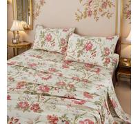 Brandream Floral Bedding Chinoiserie Blossom Farmhouse Sheets Set Queen Size Luxury Grandmillennial Bedding Decor 100% Egyptian Cotton Deep Pocket, 4Pieces Botanical Tree Branches Ornamental Drawing