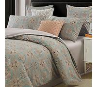 Brandream Luxury Hotel, 3pc 800-Thread-Count Duvet Cover Set with Button Closure, King, Taupe Paisley, 100% Cotton Sateen