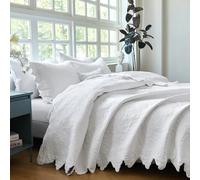 Brandream Queen Size White Bed Quilt Set Luxury Bedspread