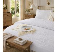 Brandream White Quilts Twin Size Cotton Bedspreads Matelasse Coverlet Set 2-Piece Daybed Single Bed Spreads
