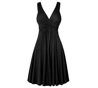 Brand's Ribbed Wrap Dress: Y2K Boho Style - Asymmetrical Cocktail Party Skater Sundress - Modest Black Crochet Cold Weather Perfect for Night Out Travel