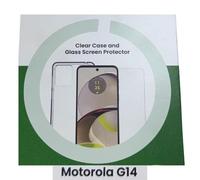 BrandSmart Clear Case & Glass Screen Protector Bundle for Motorola Moto G14 Drop Protection