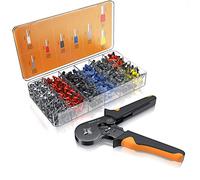 Brandson - Crimping Pliers Set 0.25-10mm2 - Ratchet Lock - AWG 23-7 - self Adjustable Ratchet Wire Crimping Tool Kit - 1200 Pieces Wire ferrules - Cable Stripping - Terminal Connectors