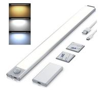 Brandson - Under Cabinet Kitchen Lights, Cupboard Kitchen Lights LED, Cabinet Light USB Motion Sensor Indoor Rechargeable, PIR Light Sensor 300 lm 150° Detection 20-sec Timer, Bedroom Stairs Wardrobe
