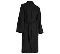 Brandsseller Bathrobe for Men and Women Cotton Unisex Lightweight Dressing Gown Waffle Pique, black, 3XL