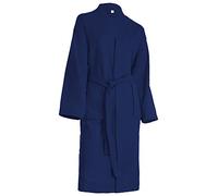 Brandsseller Bathrobe for Men and Women Cotton Unisex Lightweight Dressing Gown Waffle Pique, navy, L