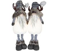 Brandsseller Gnome Couple Set | Extendable Legs 60-90 cm | Christmas Gnome | Christmas Decoration Figure | LED Illuminated