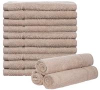 Brandsseller Set of 10 Guest Towels 30 x 50 cm Guest Towels Terry Towel with Hanger Cotton 450 g/m² Bathroom Household - Sand