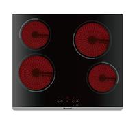 BRANDT - Ceramic glass table - BPV6420B - 4 zones - Total power: 6 kW - Sensitive controls - 9 cooking positions - 4 timers - Keypad lock - Auto stop - Black