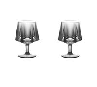 Brandy and Cognac Snifter Glasses Set of 2, Short Stem Polycarbonate Glass Brandy Goblets for Bourbon, Scotch, Tequila, Armagnac, Rum, Beer, Liquor-10oz/300 ml (Smoke Gray)