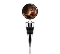 Brandy Cigar Wine Stopper Metal Decorative Wine Bottle Stoppers Elegant Reusable Leak Proof Wine Corks for Gifts Bar Holiday Party Wedding