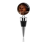 Brandy Cigar Wine Stoppers Decorative Beverage Bottle Stoppers Reusable Metal Wine Corks Vacuum Wine Bottle Sealer Leak Proof Keep Fresh for Standard Bottle