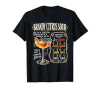 Brandy Citrus Sour Cocktail Recipe Chalkboard Mixology Drink T-Shirt