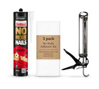 Brandy's No More Nails Kit with UniBond Original Grab Adhesive, Application Caulking Gun and Cloth, Extra Strong Contact Adhesive Glue, Indoor No Nails Strong Bonding for Wall Panels