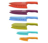 BRANIK Titanium Series 6-Piece Kitchen Knife Set - Non-Stick Stainless Steel Chef Knives with Ultra-Sharp Blades, Ergonomic Handles & Protective Sheaths - Professional Kitchen Knives - Colour