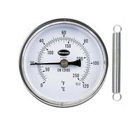 Brannan Clip on Pipe Thermometer 63mm Heating Pipe Temperature 0-120C Gauge with Spring