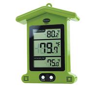Brannan Digital Green Greenhouse Thermometer - Stylish Weatherproof Max Min Thermometer to Monitor Maximum and Minimum Temperatures In a Garden Greenhouse Indoor Room Home Growroom Easily Wall Mounted