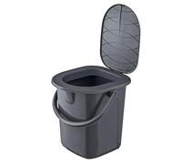 BranQ - Home essential, made from 100% recycled material, Eco-friendly, Mobile Camping Toilet 22 Ltr with max. load capacity up to 120 kg, ECO Grey