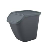 BranQ Home essential Pelikan Waste Separation System for Waste Separation, Bin 23 Litres with Lockable Lid, Plastic (PP) BPA-Free, Anthracite with Coloured Lid: Mixed Waste