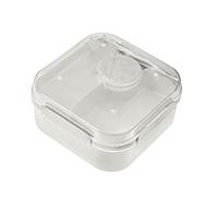 BranQ - Home Essential - Practical Lunch Box 1.6 l LIDO with Cutlery (Fork and Knife) and a Screw top Container for Sauce or Nuts, BPA-Free, Perfect for Salads and Snacks, Cream