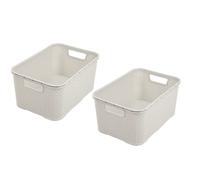 BranQ - Home essential Rattan Basket Set of 3 Size L 19 L, Cream, 3er-Set 19l