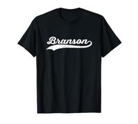 Branson Missouri Vintage Cursive US City Name Retro Sports Value Graphic T-Shirt