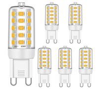 Brantoo G9 LED Light Bulbs 5W Warm White 2700K No Flicker Equivalent to 25W 28W 33W 40W Halogen Bulbs, 460LM, CRI>85, G9 Socket Energy Saving Led Lamp, Not Dimmable, AC 220-240V, 5 Pack