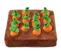Braovattie Dog Snuffle Mat, Plush Carrot Snuffle Toy 2-in-1 Enrichment Game | Hide snacks beneath carrots for scent-driven nosework, reducing anxiety and promoting healthy feeding. Fun way to slow meals.