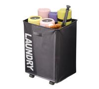 Braozaiw 75L Large Laundry Basket,Foldable Laundry Bags On Wheels Washing Basket With Mesh bag Inside Laundry Bin With Handles laundry hamper for Bathroom Laundry Room Kids Nursery,Gray (Gray 1 Pcs)