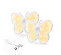 Braozaiw Night Light,USB Rechargeable LED Motion Sensor Light Indoors,Wall Lights Build in 1200Mah Large Battery, Dimmable Baby Night Light,Stick on Hallway,Closet,Kitchen,Nursery,Warm White (2 Pack)