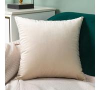 Braozaiw Set of 4 Velvet Cushion Covers 45 * 45cm Soft Decorative Pillow Cases with Invisible Zipper, Modern Series Color for Sofa Bedroom Livingroom Home Decor (beige, 45 * 45cm)
