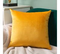 Braozaiw Set of 4 Velvet Cushion Covers 45 * 45cm Soft Decorative Pillow Cases with Invisible Zipper, Modern Series Color for Sofa Bedroom Livingroom Home Decor (Orange, 45 * 45cm)