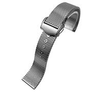 BRART 20mm Titanium Steel Braided Watchband Fit for Omega 007 Seamaster James Bond Watch Band Strap Deployment Buckle