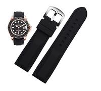 BRART Men Silicone Watchband 20mm 22mm 24m For MIDO citizen omega sport Rubber Replacement Strap Red blue orange white soft bracelet(Black black silver,22mm)