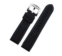 BRART Men Silicone Watchband 20mm 22mm 24m For MIDO citizen omega sport Rubber Replacement Strap Red blue orange white soft bracelet(Black Blue silver,20mm)