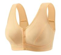Bras for Older Women Front Closure Everyday Bras Women's Wire Front Sports Bra Women's Athletic (Yellow, XXXL)