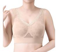 Bras For Older Women No Underwire - Cotton Bras For Women Non Wired Pull On - Full Coverage Bra For Saggy Breasts Breathable Firm Hold Non Seamless Bra Stretch Lightweight Bralettes Crop Vest