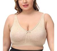 Bras For Women,Cotton Bras For Women Non Wired Plus Size Comfort Minimizer Bra For Women Full Coverage Seamless Wireless Bras For Back Fat Bras For Large Busts Comfort Bra Soft Sleep Bra T Shirt Bra