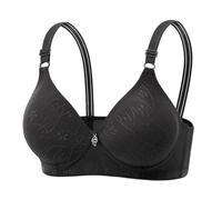 Bras for Women Front Closure Bra Comfy Soft Cups Classic Sexy Lingerie Adjustable Strap Bras Mesh Sports Bra (Black, 80B)