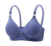 Bras for Women Front Closure Bra Comfy Soft Cups Classic Sexy Lingerie Adjustable Strap Bras Mesh Sports Bra (Blue, 80B)