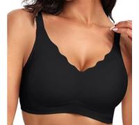 Bras for Women Multipack Padded Push Up Non Wired Bra Seamless Bralette Comfort Soft Bras T-Back Full Figure Plus Size Unlined Bra Black