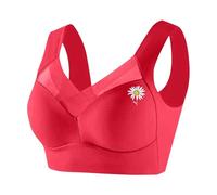 Bras for Women Multipack Support Beauty Lace Non Padded Minimiser Full Figure Bra 2 Cups Bras Underwire T-Shirt Bras T-Back Full Figure Plus Size Unlined Bra Red