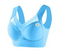 Bras for Women Multipack Support Beauty Lace Non Padded Minimiser Full Figure Bra 2 Cups Bras Underwire T-Shirt Bras T-Back Full Figure Plus Size Unlined Bra Sky Blue