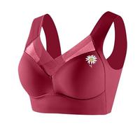 Bras for Women Multipack Support Beauty Lace Non Padded Minimiser Full Figure Bra 2 Cups Bras Underwire T-Shirt Bras T-Back Full Figure Plus Size Unlined Bra Watermelon Red
