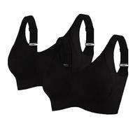 Bras for Women No Underwire Plus Size Sports Bras Comfortable Adjustable Wide Strap Padded Ribbed Wireles Everyday Bra Soft Full Coverage Bralettes Underwear Non Wired Push Up Support Seamless Bra