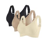 Bras for Women No Underwire Plus Size Sports Comfortable Adjustable Wide Strap Padded Ribbed Wireles Everyday Bra Full Coverage Comfy Bralettes Underwear Soft Support Non Wired Seamless Bras