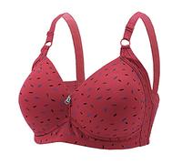 Bras for Women Non Wired Adjustable Straps Elastic Bra Push Up Floral Underwear Spaghetti Straps Brassiere Impact Support Convertible Pads Bras Seamless Wireless Everyday Bras Today Deals Wine