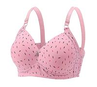 Bras for Women Non Wired Adjustable Straps Elastic Bra Push Up Floral Underwear Spaghetti Straps Brassiere Impact Support Convertible Pads Bras Seamless Wireless Everyday Bras Big Deal Days Pink