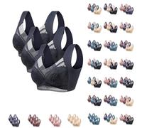 Bras for Women Non Wired Plus Size 3 Piece Pieces Cotton Pull On Bras for Women UK Womens Low Back Women's Wide Strap Wire Free Everyday Firming Push-Up for Sagging Breasts Bra